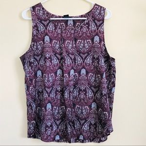 Ann Taylor Purple Paisley Tank Top Size L